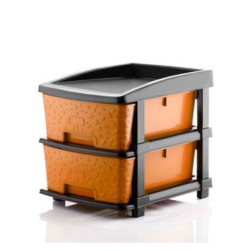 PALAK 2XL Stone Drawer Storage Unit (Orange)