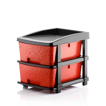 PALAK 2XL Stone Drawer Storage Unit (Red)