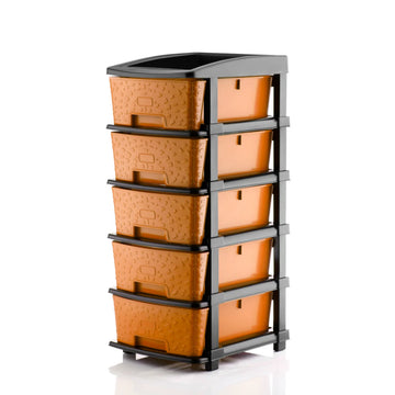 PALAK 5XL Stone Drawer Storage Unit (Orange)