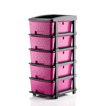 PALAK 5XL Stone Drawer Storage Unit (Pink)