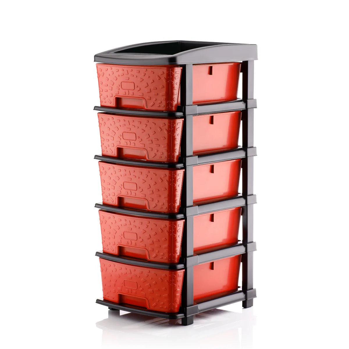 PALAK 5XL Stone Drawer Storage Unit (Red)