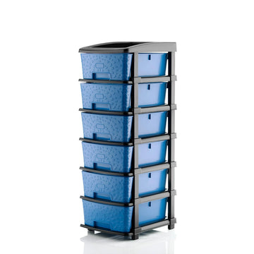 PALAK 6XL Stone Drawer Storage Unit (Blue)