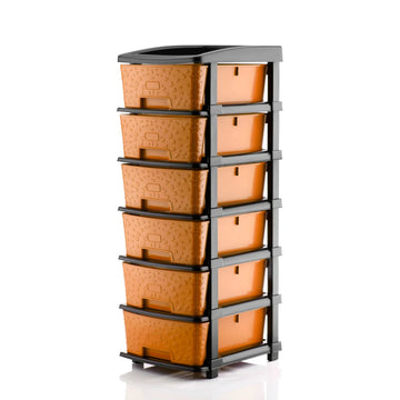 PALAK 6XL Stone Drawer Storage Unit (Orange)
