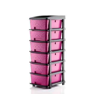 PALAK 6XL Stone Drawer Storage Unit (Pink)