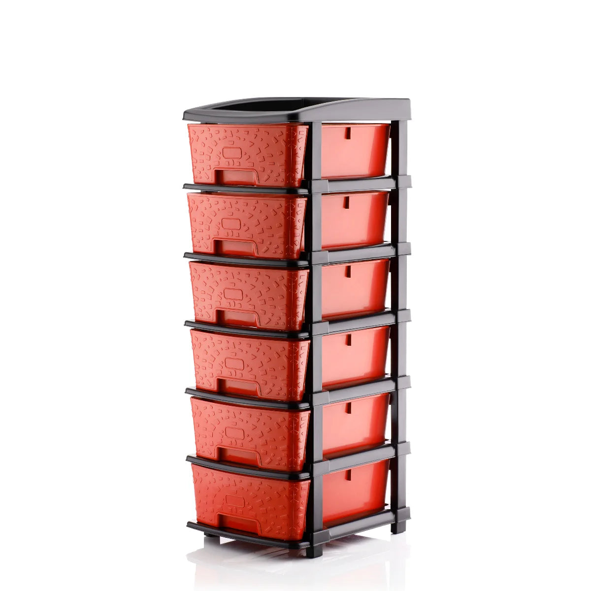 PALAK 6XL Stone Drawer Storage Unit (Red)
