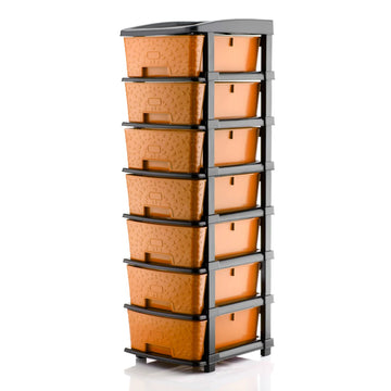 PALAK 7XL Stone Drawer Storage Unit (Orange)