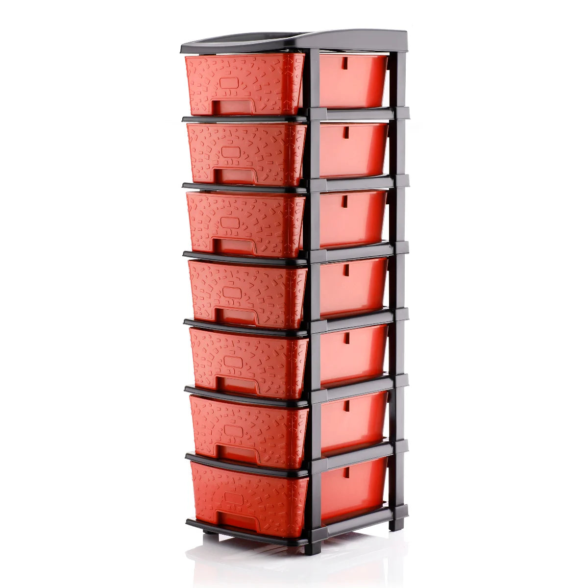 PALAK 7XL Stone Drawer Storage Unit (Red)
