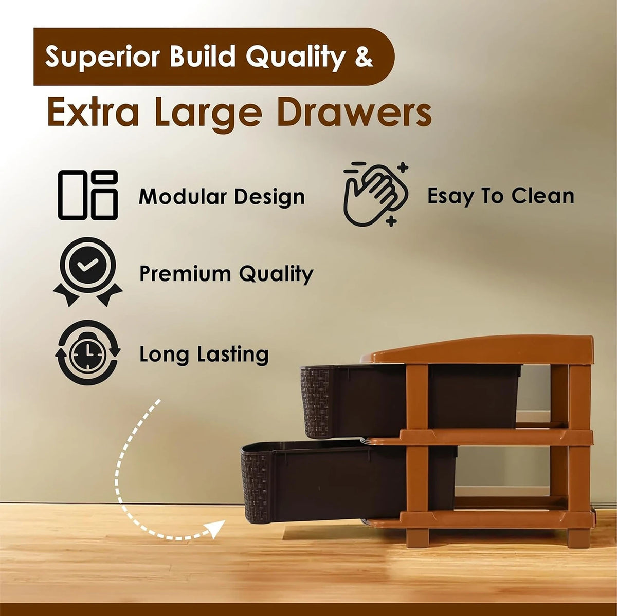 PALAK 2XL Super Drawer Storage Unit (Brown)
