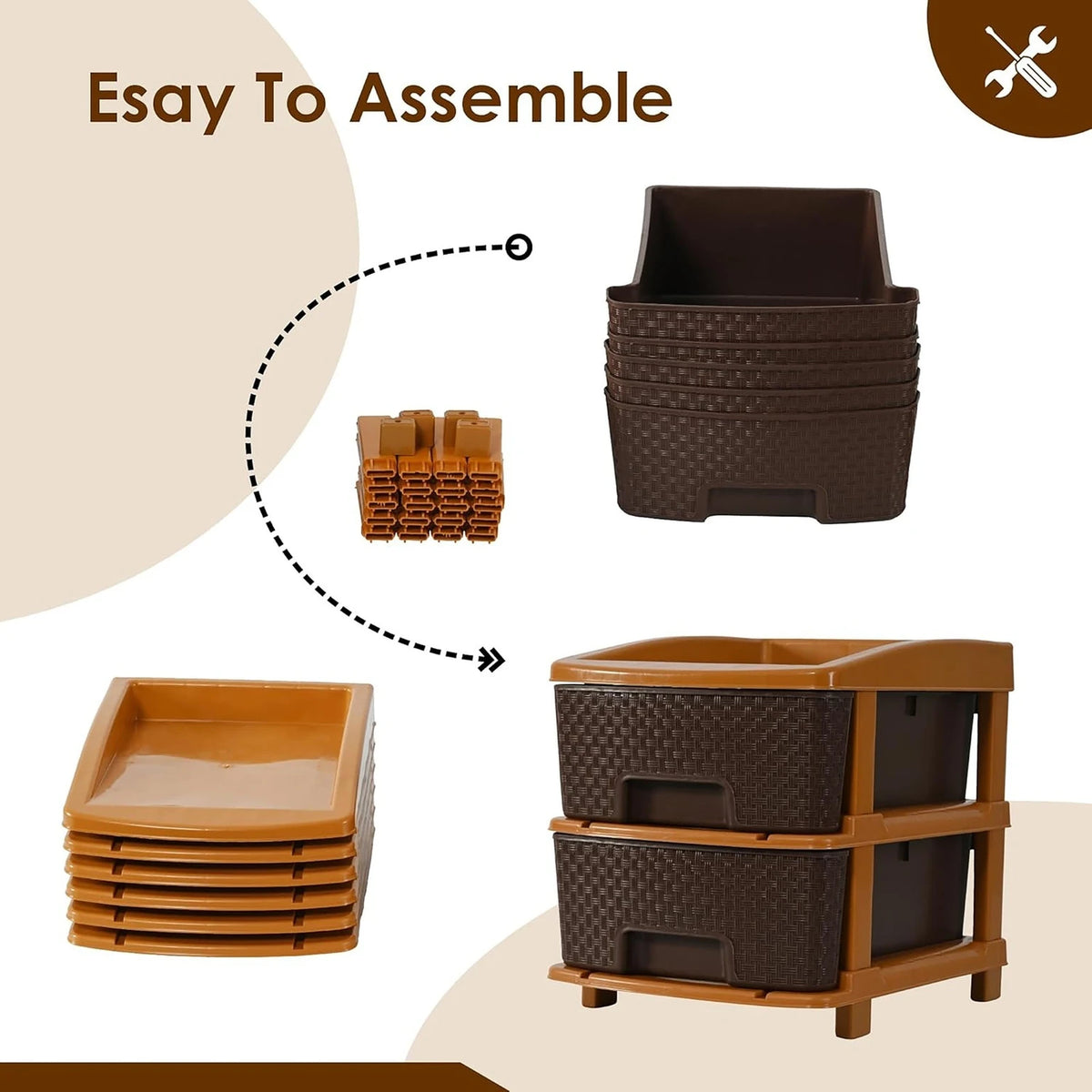 PALAK 2XL Super Drawer Storage Unit (Brown)