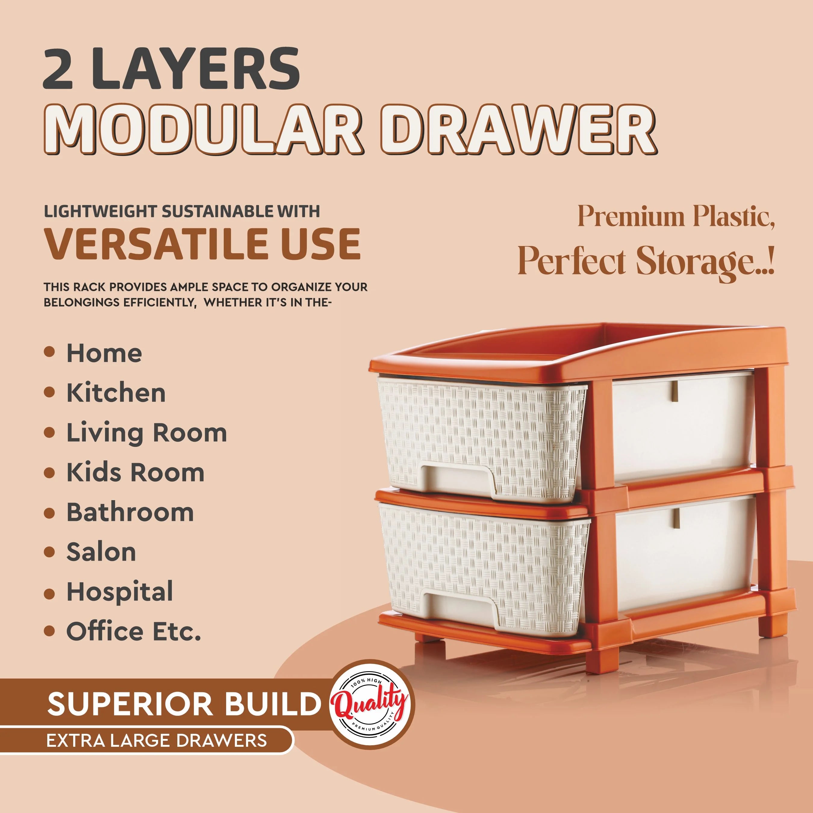 PALAK 2XL Super Drawer Storage Unit (White)