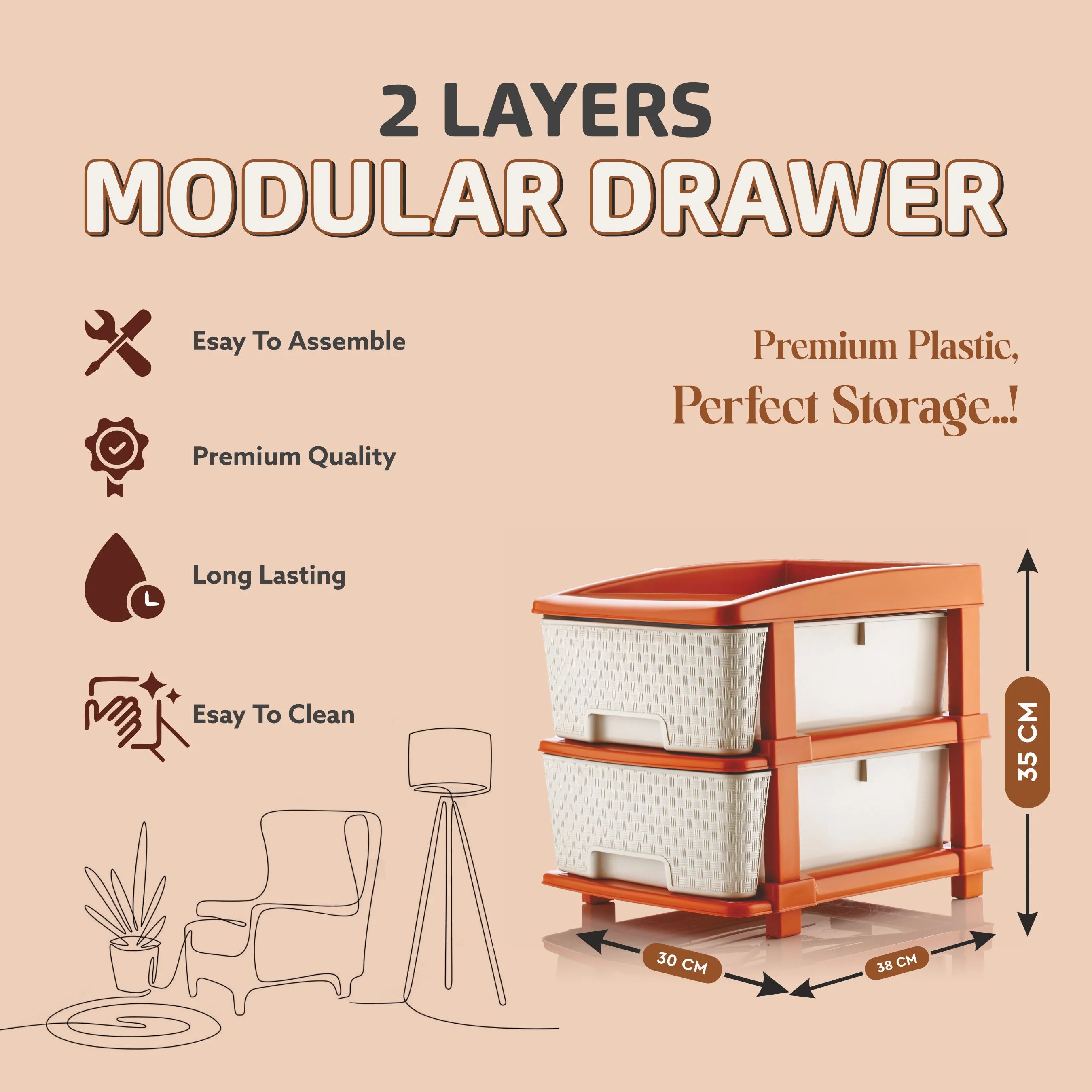 PALAK 2XL Super Drawer Storage Unit (White)