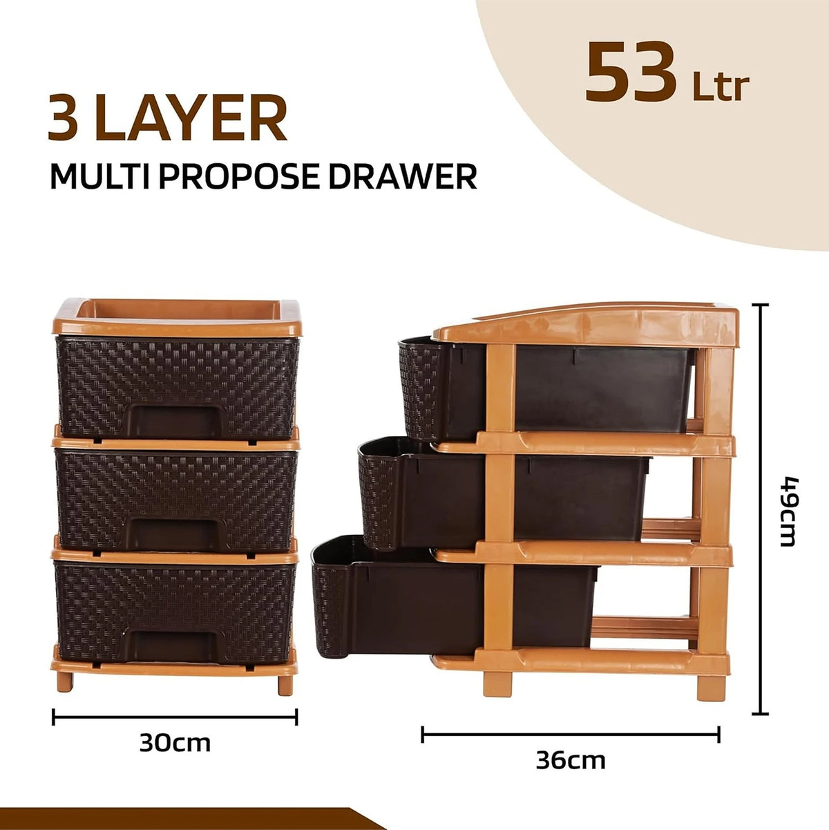 PALAK 3XL Super Drawer Storage Unit (Brown)