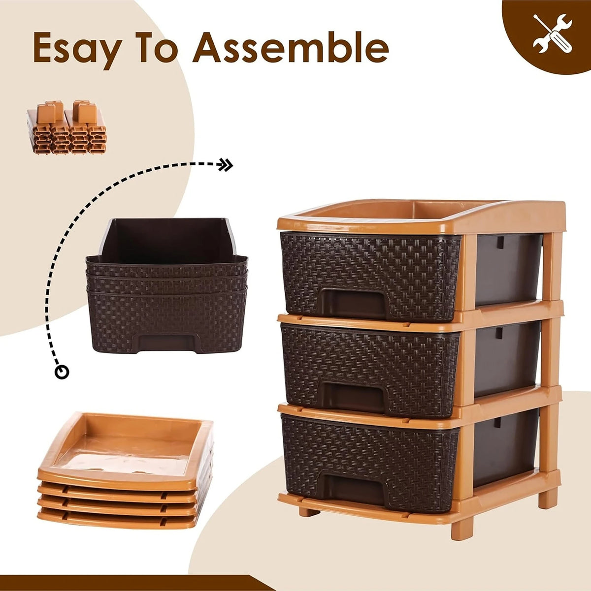 PALAK 3XL Super Drawer Storage Unit (Brown)
