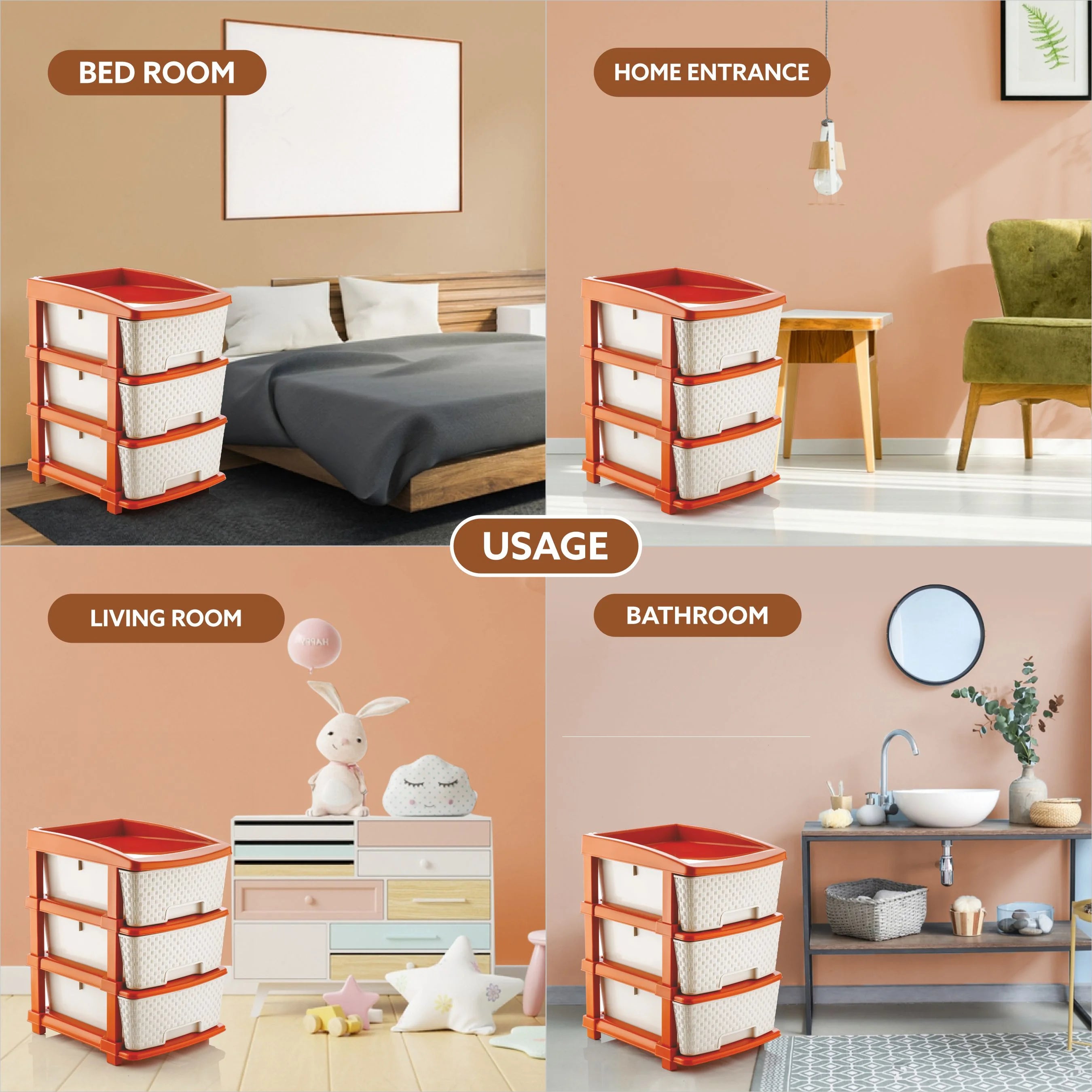 PALAK 3XL Super Drawer Storage Unit (White)