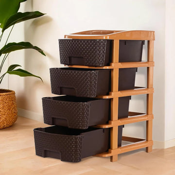 PALAK 4XL Super Drawer Storage Unit (Brown)