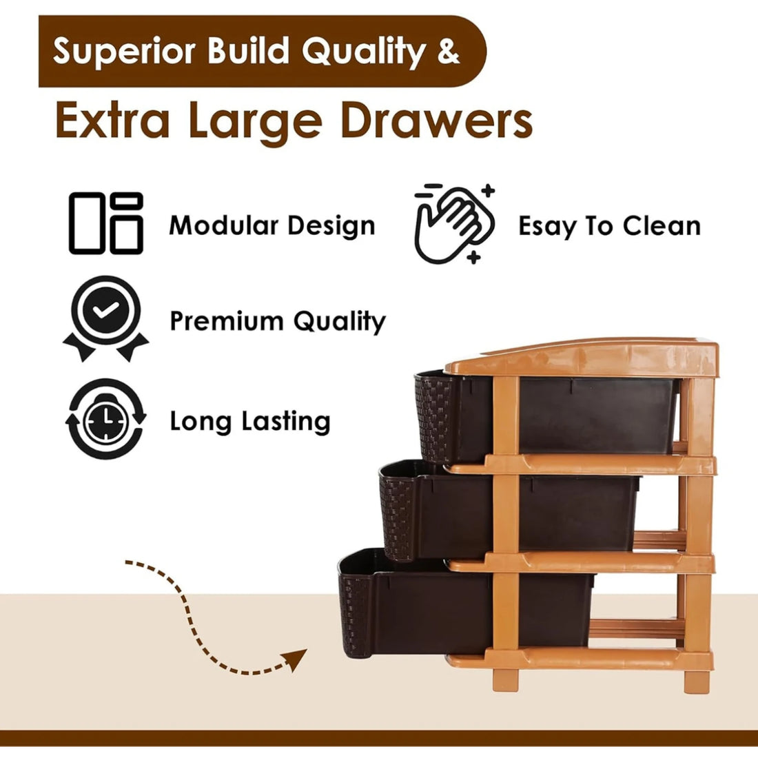 PALAK 4XL Super Drawer Storage Unit (Brown)