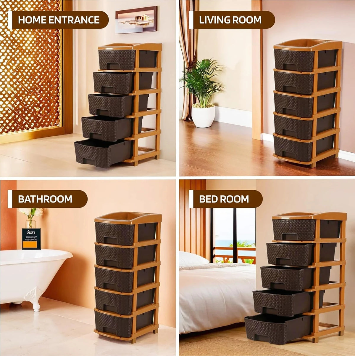 PALAK 4XL Super Drawer Storage Unit (Brown)