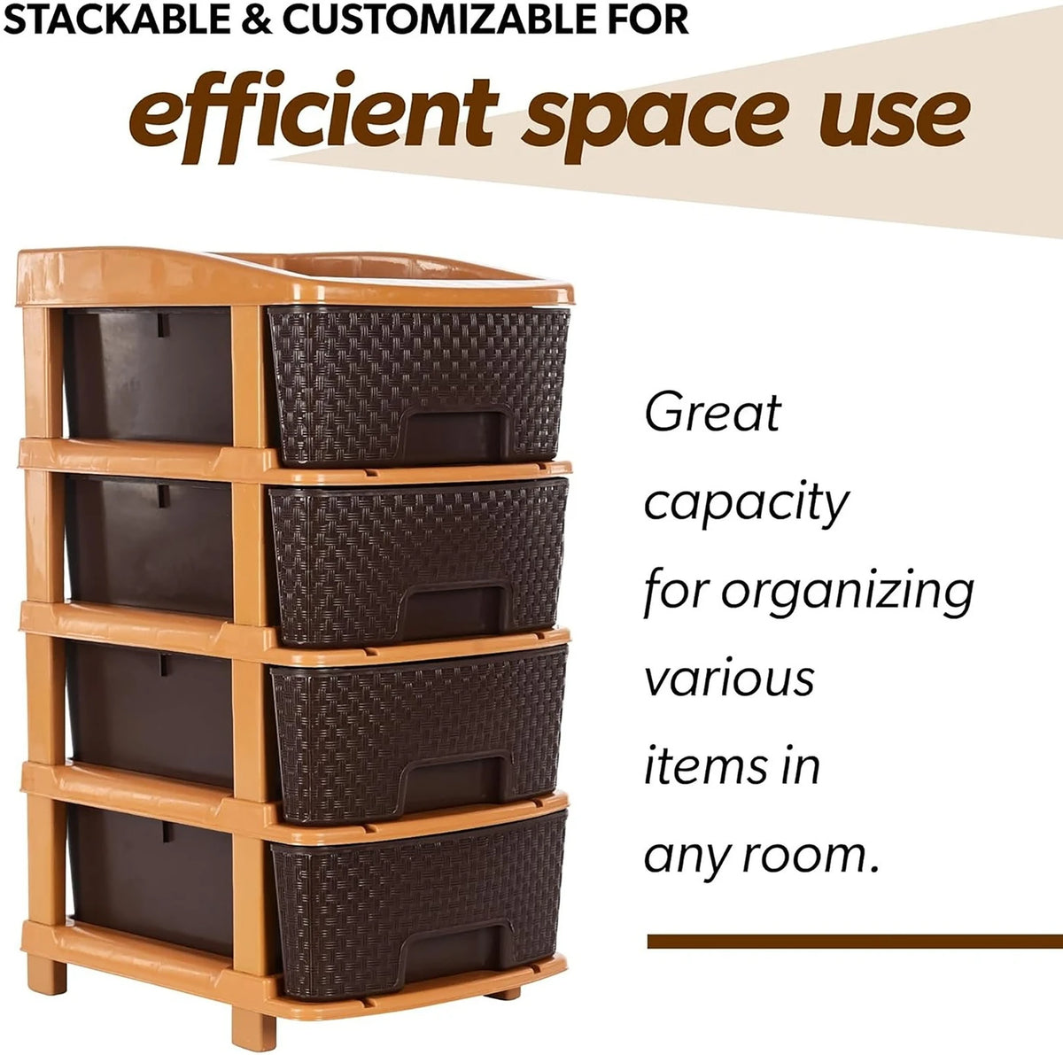 PALAK 4XL Super Drawer Storage Unit (Brown)