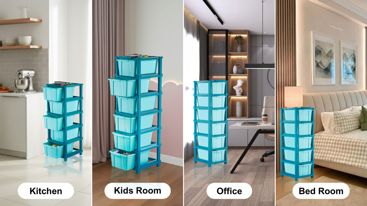 PALAK 6XL Classic Drawer Storage Unit – New Edition (Blue)