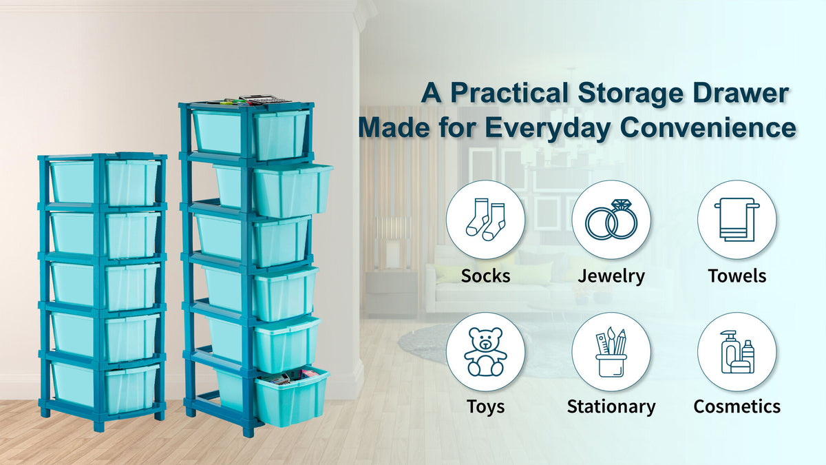 PALAK 6XL Classic Drawer Storage Unit – New Edition (Blue)