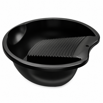 PALAK 12L Plastic Laundry Washing Tub with Built-in Washboard – Black