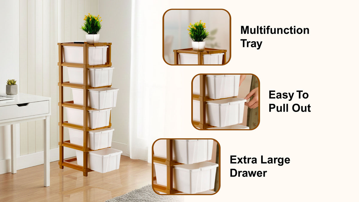 PALAK 5XL Classic Drawer Storage Unit – New Edition (White)