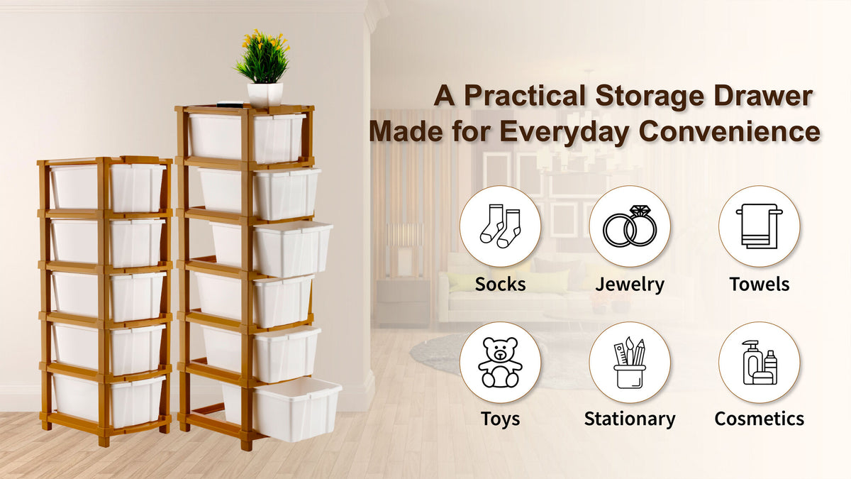 PALAK 5XL Classic Drawer Storage Unit – New Edition (White)