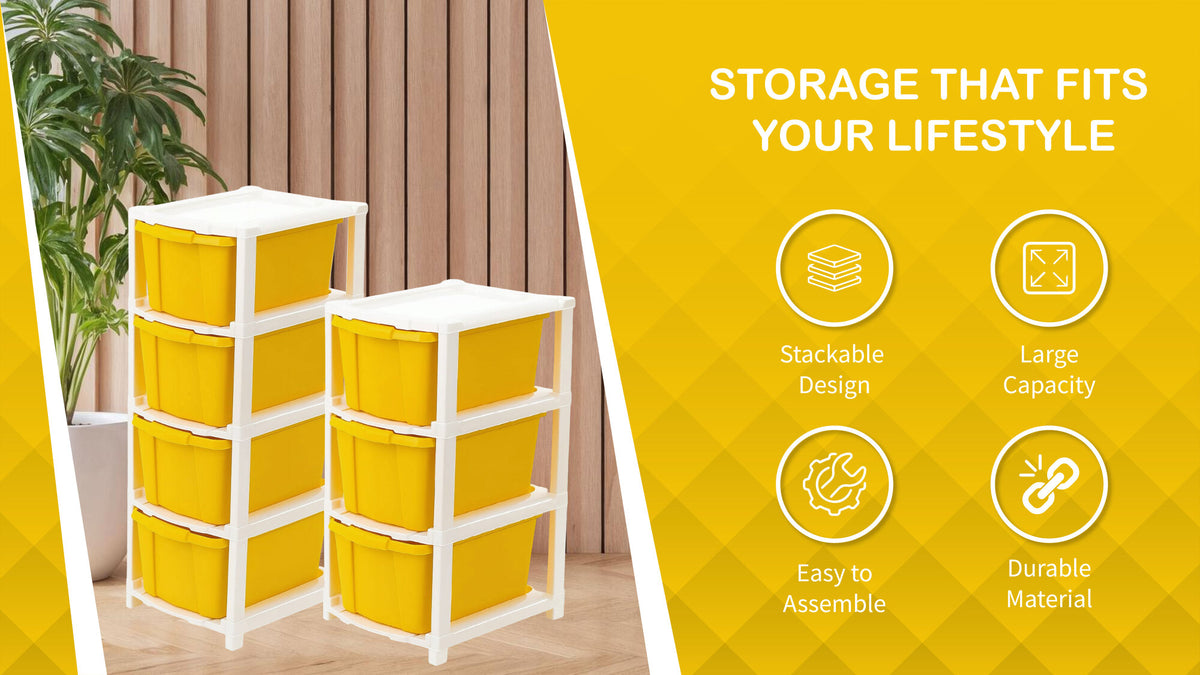 PALAK 3XL Classic Drawer Storage Unit (Yellow)