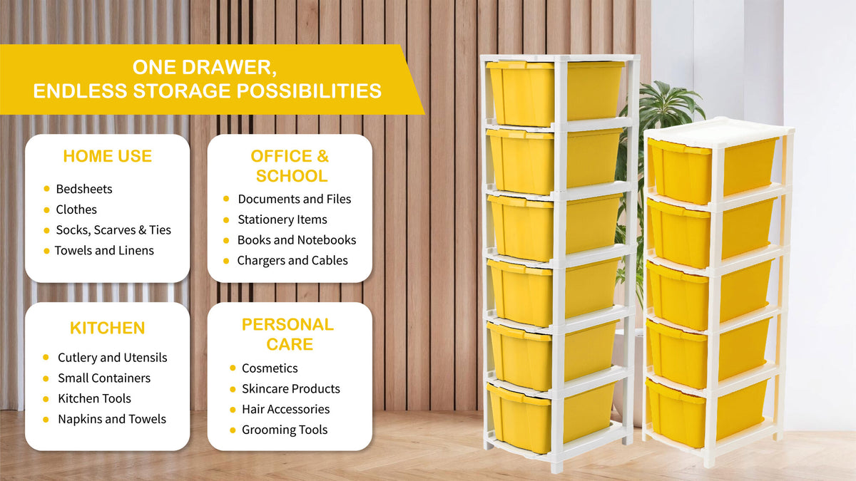 PALAK 3XL Classic Drawer Storage Unit (Yellow)