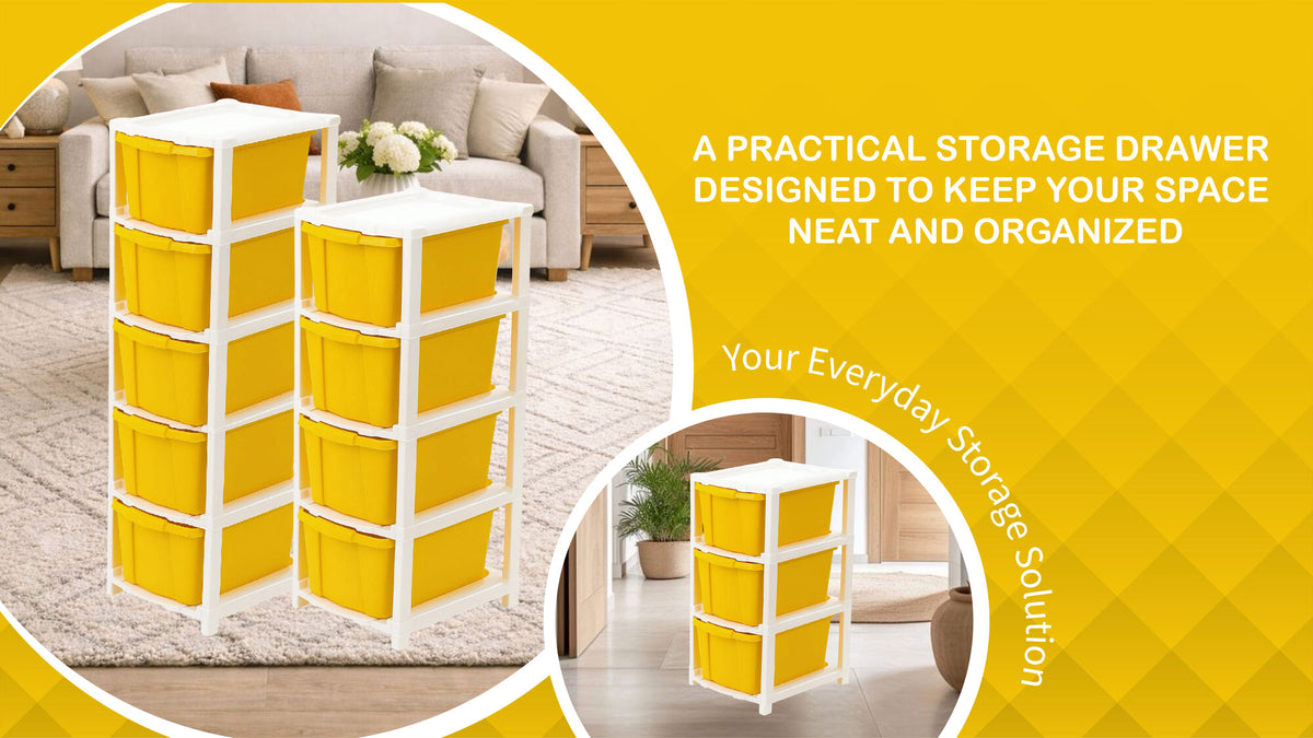 PALAK 3XL Classic Drawer Storage Unit (Yellow)